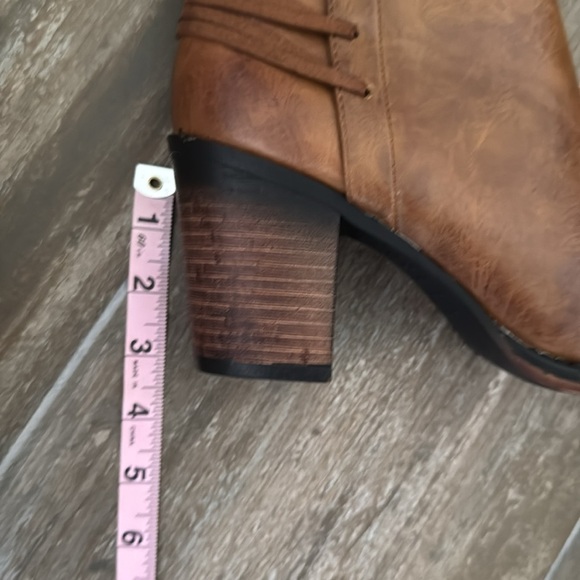 VENUS Tan Over the Knee Boots with Corset Lacing - Picture 9 of 11